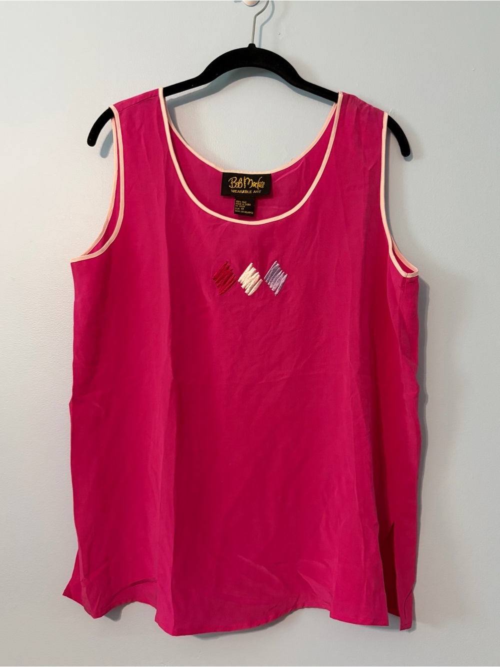 Bob Mackie Women's Pink Sleeveless Silk Tank